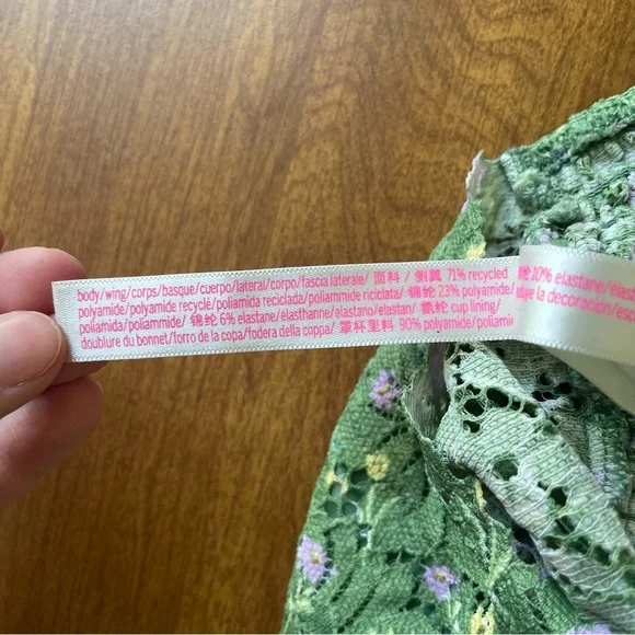 Victorias Secret Floral Lace Green Bralette - Picture 5 of 6